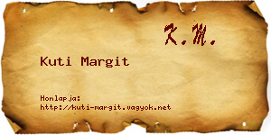 Kuti Margit névjegykártya